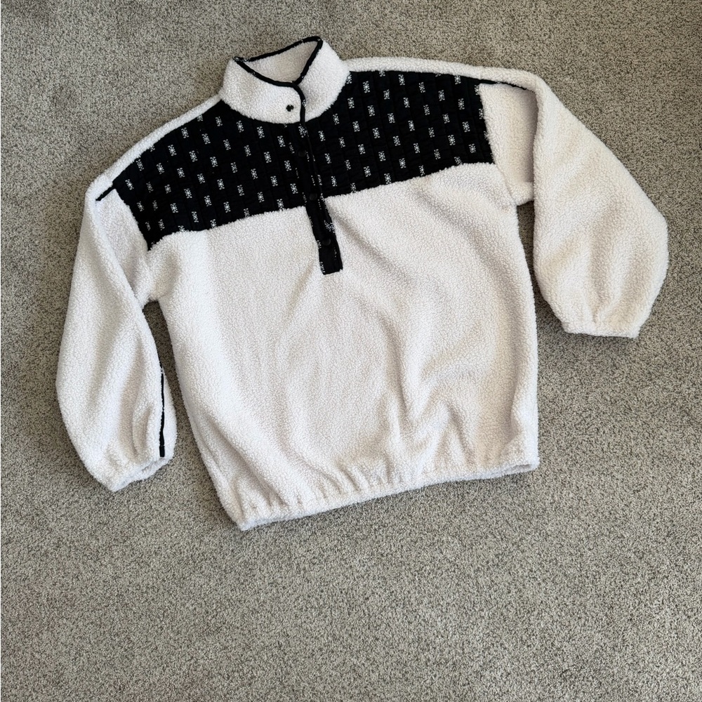 LOFT Black and White Patterned Sweater